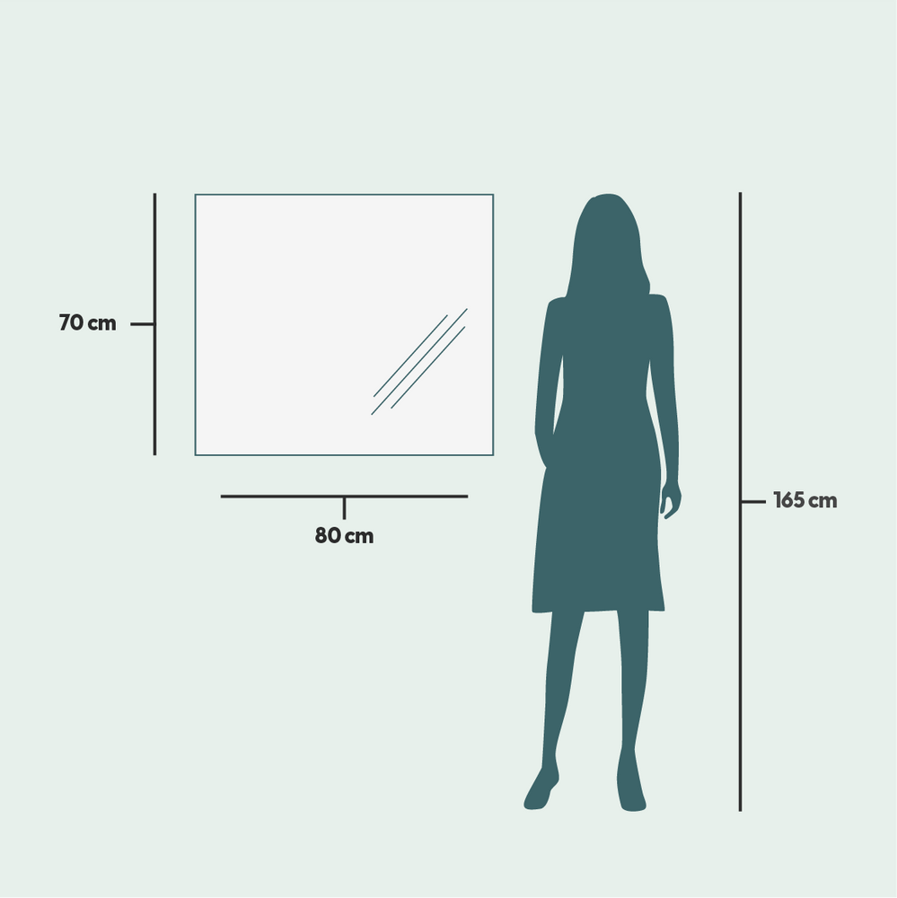 Bathroom mirrors - LED Mirror, 3 Light Strips (80x70cm) - SCANDINAVIAN GLASSFACTORY