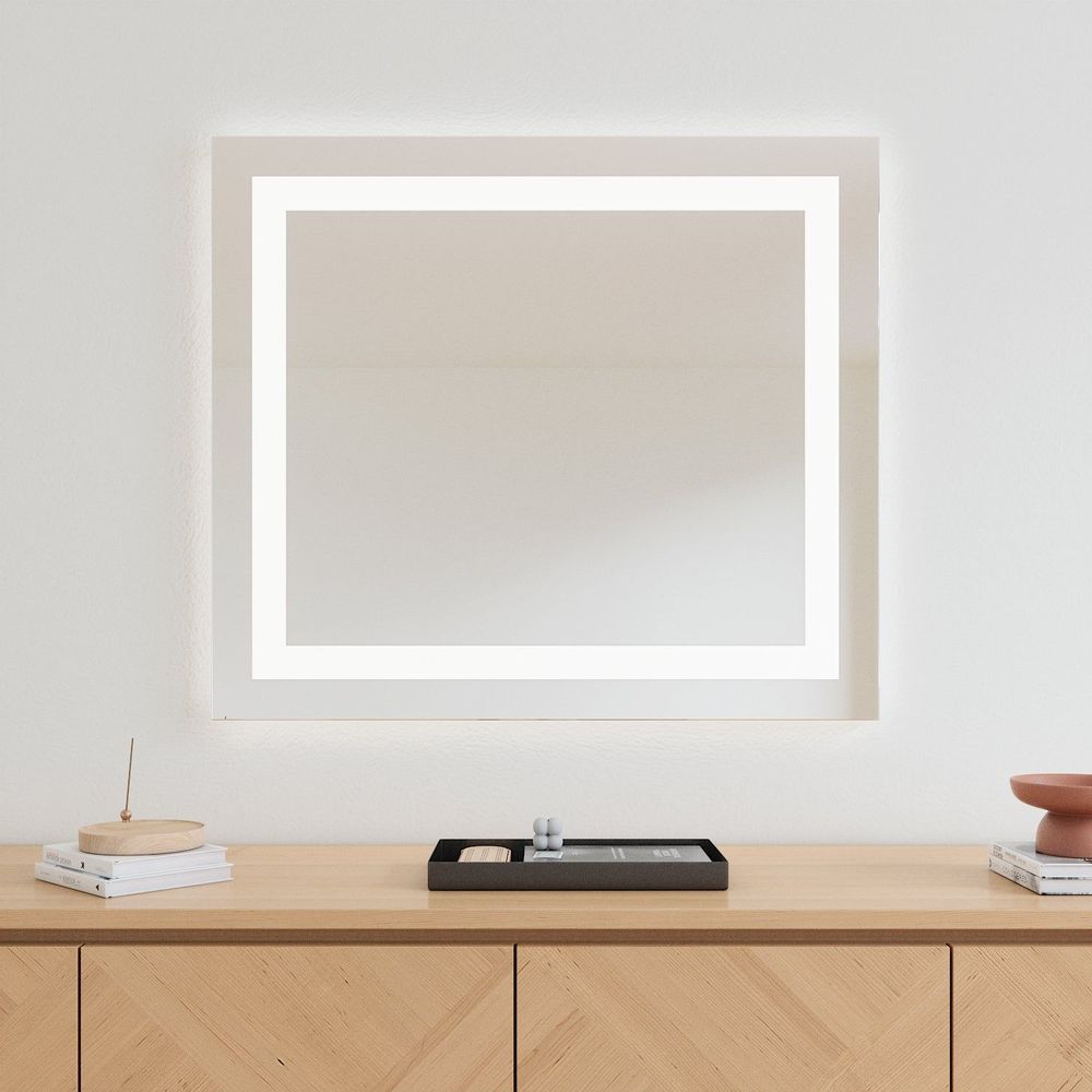 Miroirs pour salle de bain - Miroir LED, 4 bandes lumineuses (80x70cm) - SCANDINAVIAN GLASSFACTORY