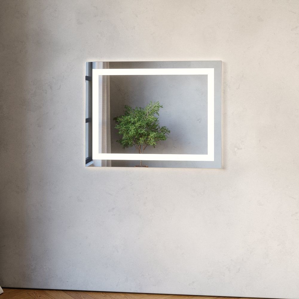 Bathroom mirrors - LED Mirror, 4 Light Strips (90x70cm) - SCANDINAVIAN GLASSFACTORY