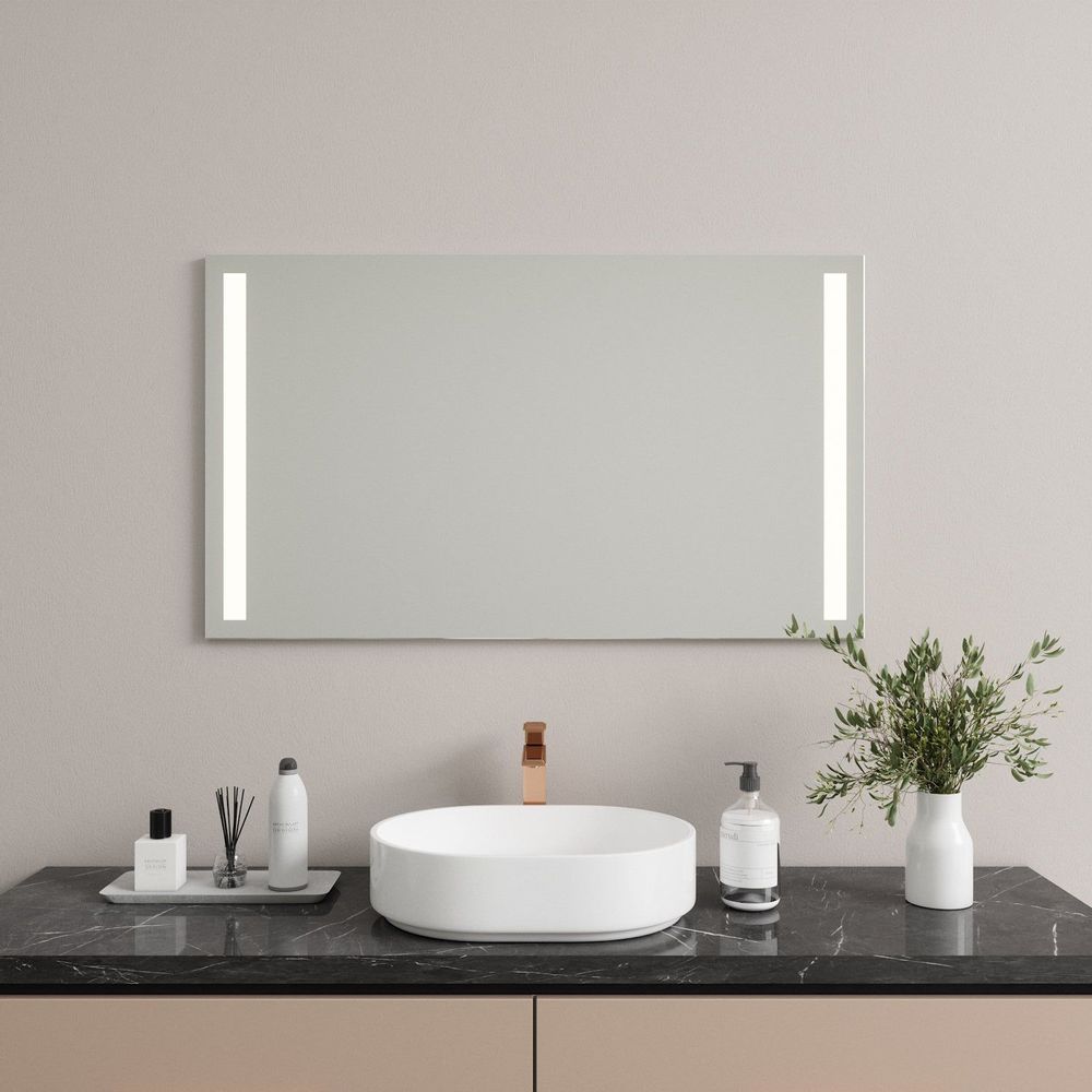 Miroirs pour salle de bain - Miroir LED, 2 bandes lumineuses (120 x 70 cm) - SCANDINAVIAN GLASSFACTORY