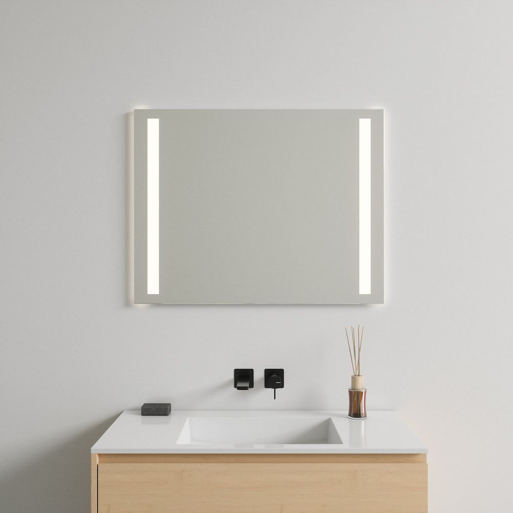 Bathroom mirrors - LED Mirror, 2 Light Strips (90x70cm) - SCANDINAVIAN GLASSFACTORY