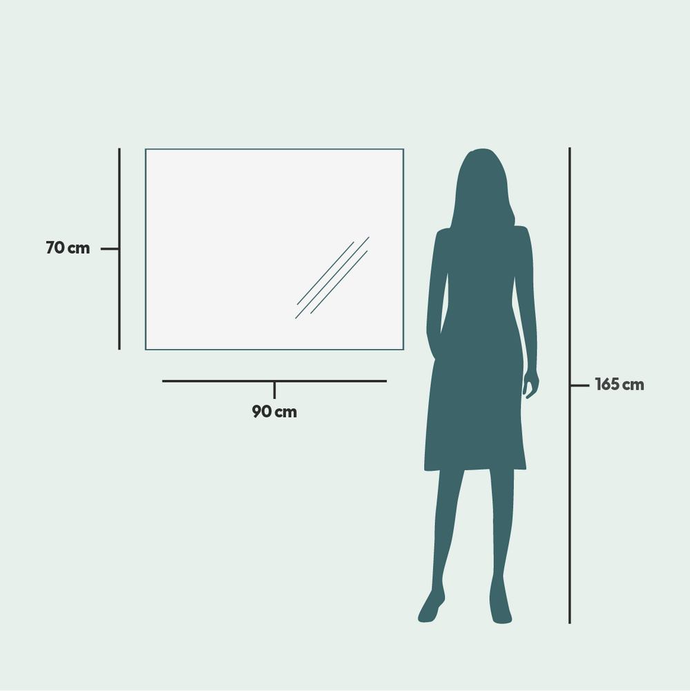Bathroom mirrors - LED Mirror, 2 Light Strips (90x70cm) - SCANDINAVIAN GLASSFACTORY