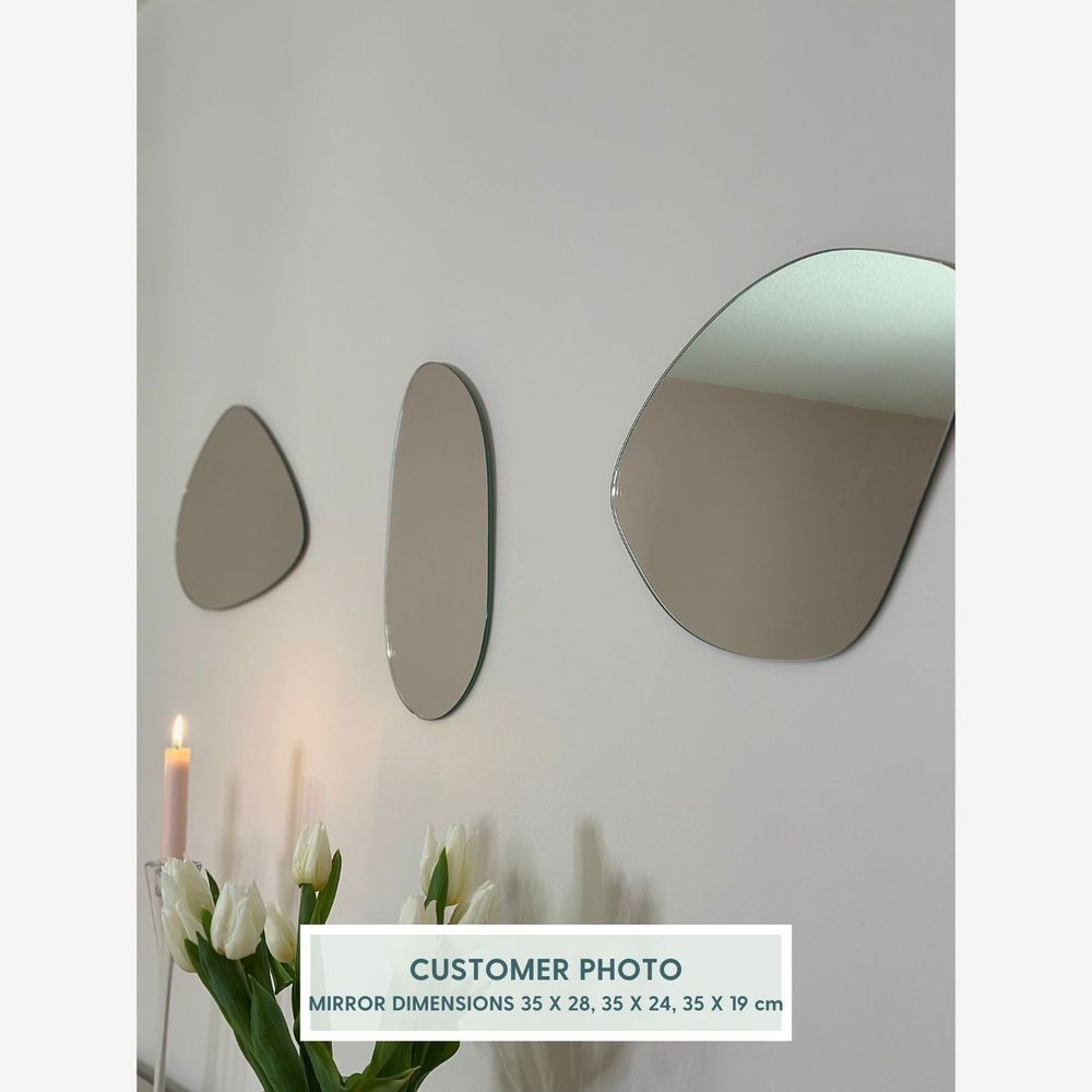 Mirrors - Cobblestone - 3-Piece Mirror (35x28cm, 35x24cm, 35x19cm) - SCANDINAVIAN GLASSFACTORY