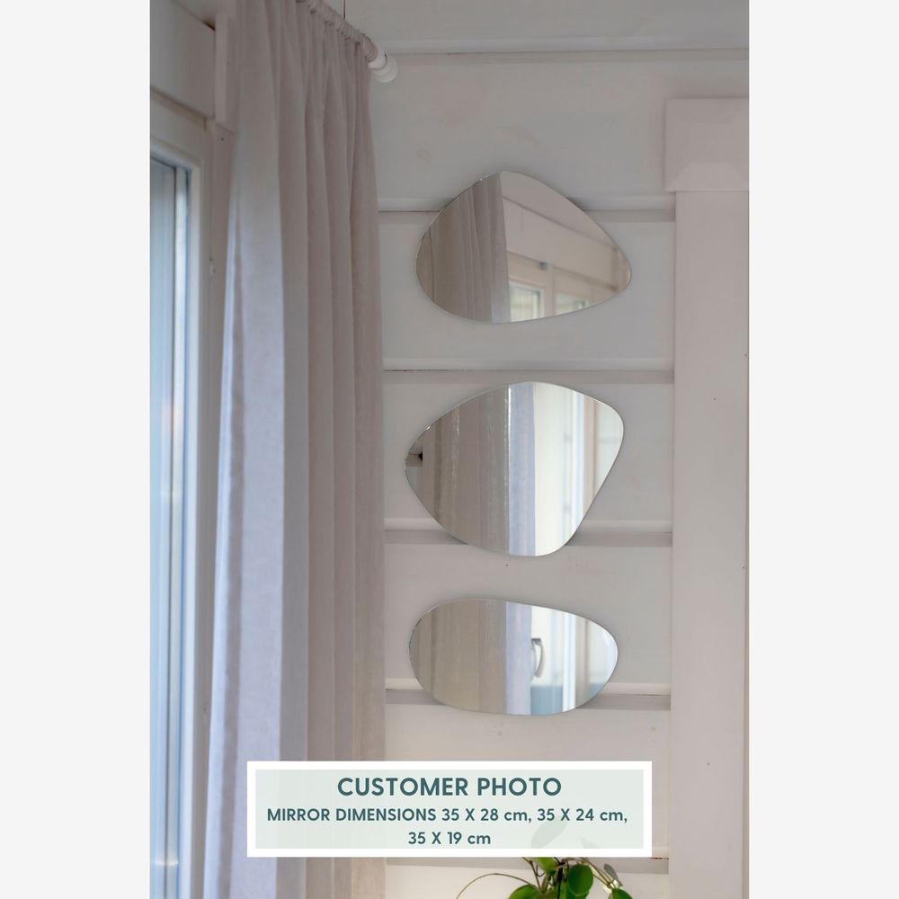 Mirrors - Cobblestone - 3-Piece Mirror (35x28cm, 35x24cm, 35x19cm) - SCANDINAVIAN GLASSFACTORY