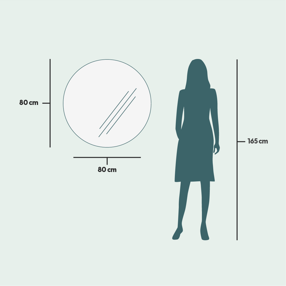 Mirrors - Round wall mirror (80cm) - SCANDINAVIAN GLASSFACTORY