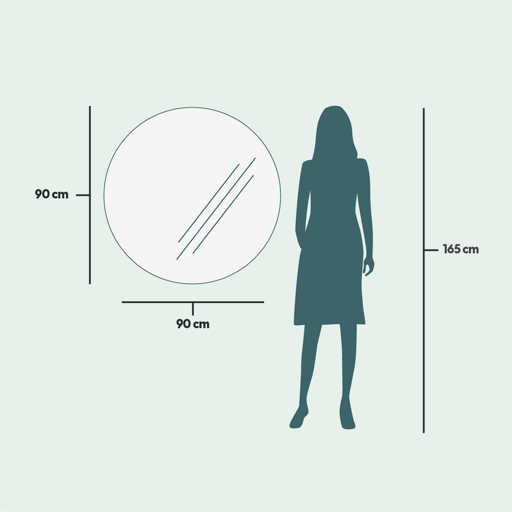 Mirrors - Round wall mirror (90cm) - SCANDINAVIAN GLASSFACTORY