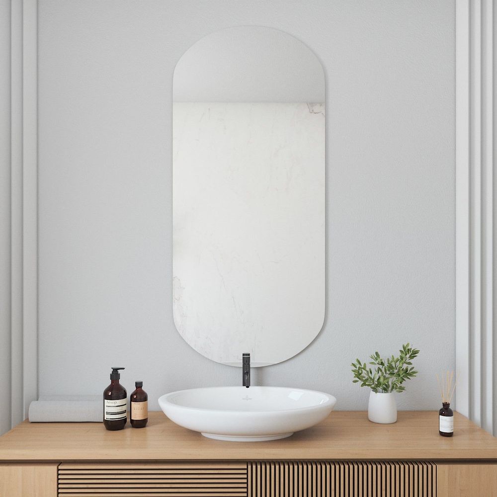Miroirs - Miroir mural d'angle arrondi (60x130cm) - SCANDINAVIAN GLASSFACTORY