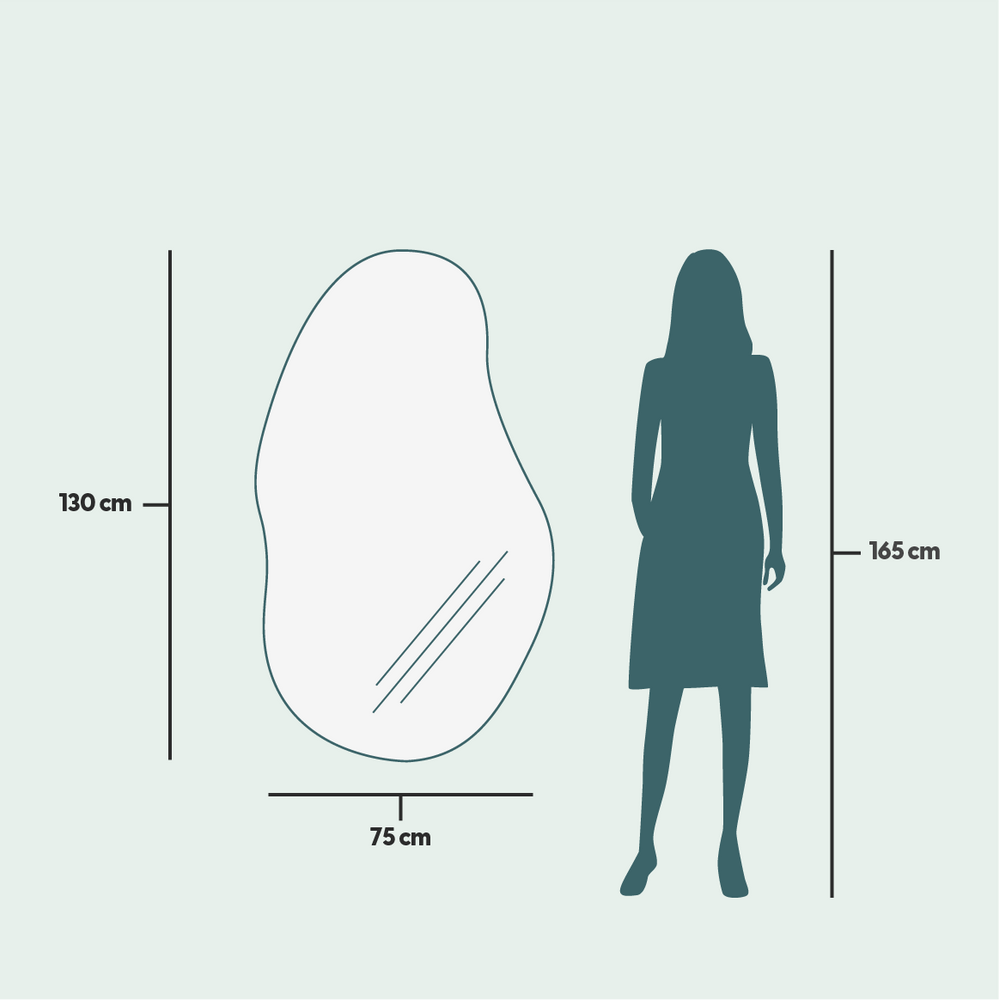 Mirrors - Sand wall mirror (75x130cm) - SCANDINAVIAN GLASSFACTORY