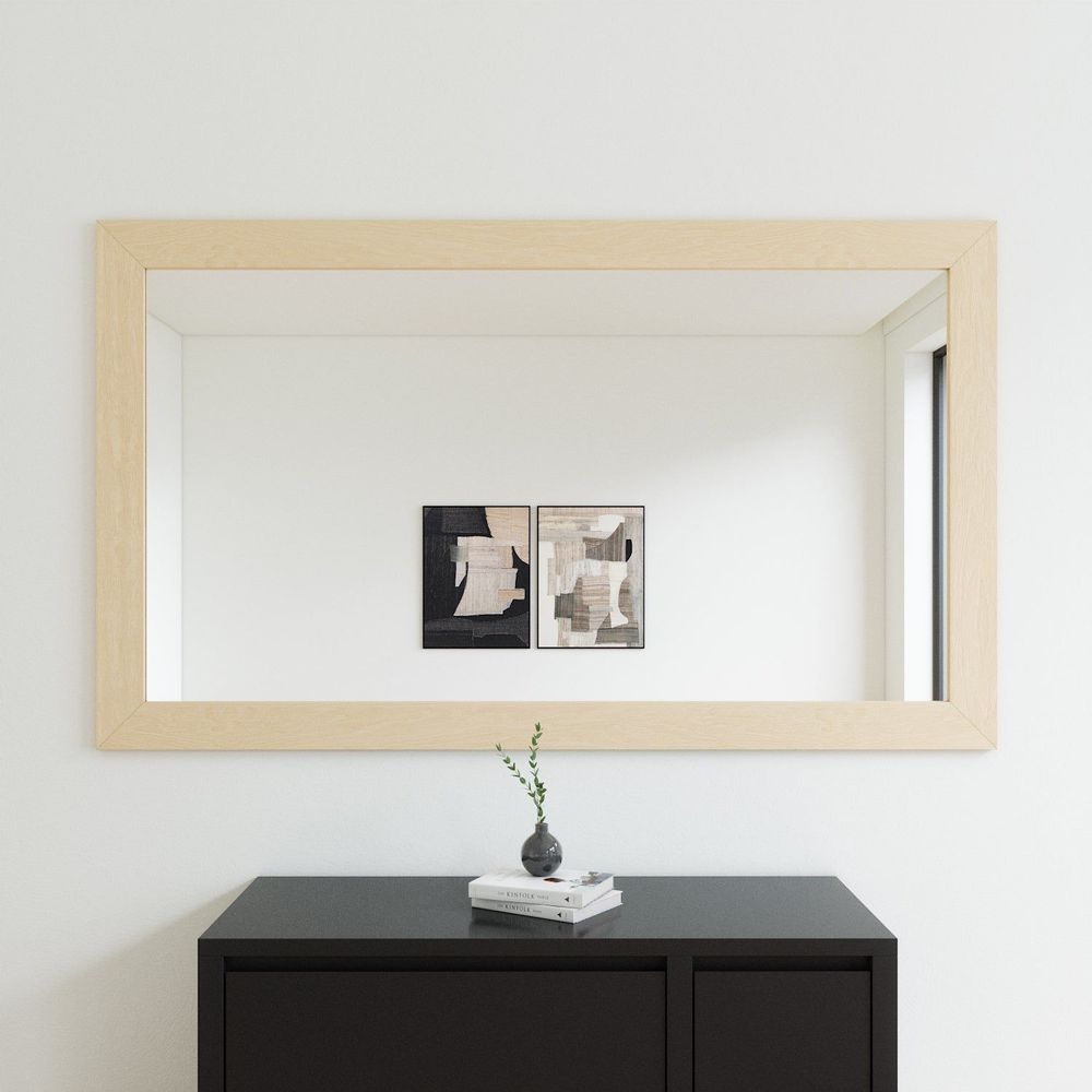 Mirrors - Wooden Mirror with 90 mm Wide Frame (100x170cm) - SCANDINAVIAN GLASSFACTORY