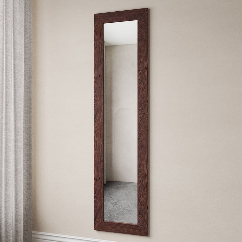 Mirrors - Wooden Mirror with 90 mm Wide Frame (50x200cm) - SCANDINAVIAN GLASSFACTORY