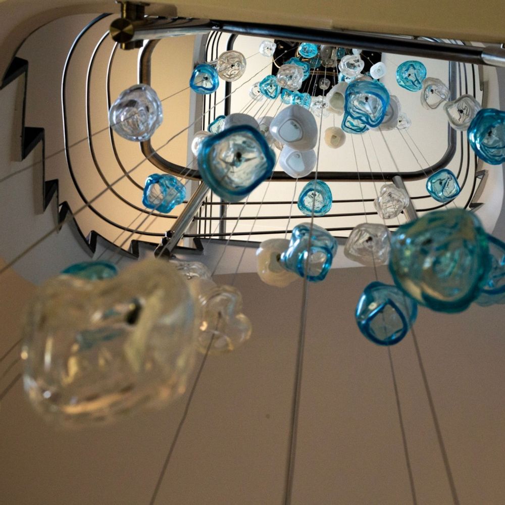 Ceiling lights - Icerock Murano Glass Suspension Light - BOTTEGA VENEZIANA