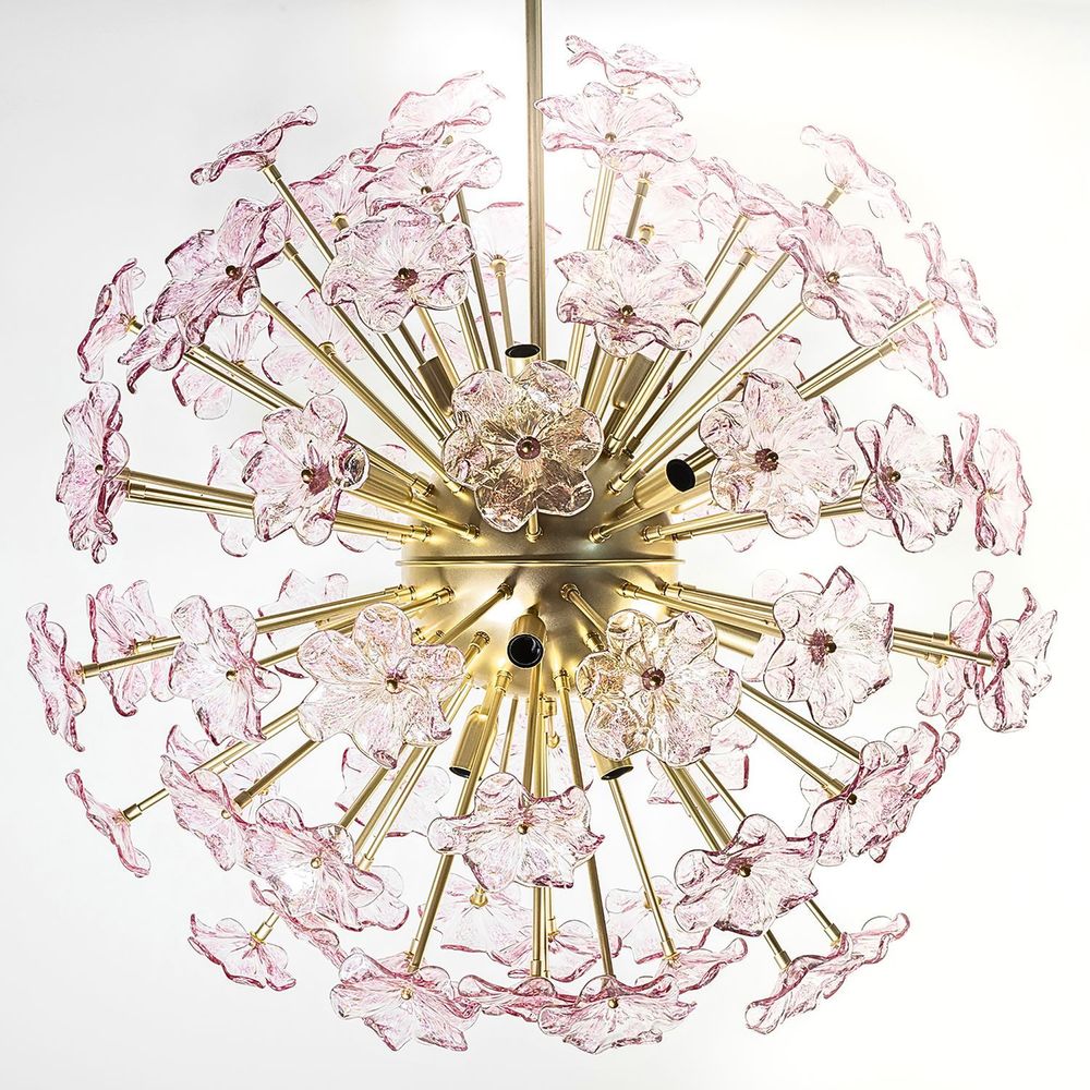 Plafonniers - Sputnik Flowers - Murano Glass Chandelier with Hand-Blown Glass Flower - BOTTEGA VENEZIANA