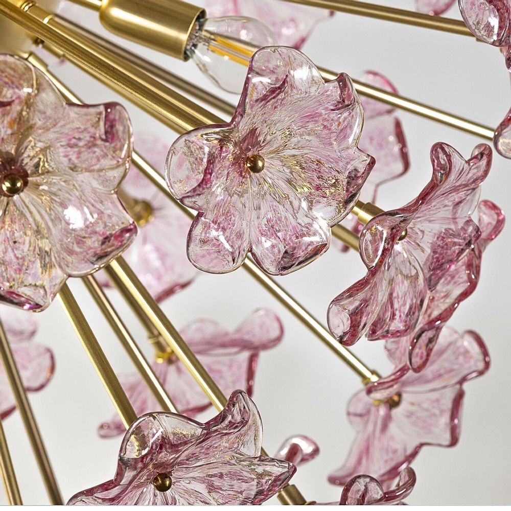 Plafonniers - Sputnik Flowers - Murano Glass Chandelier with Hand-Blown Glass Flower - BOTTEGA VENEZIANA