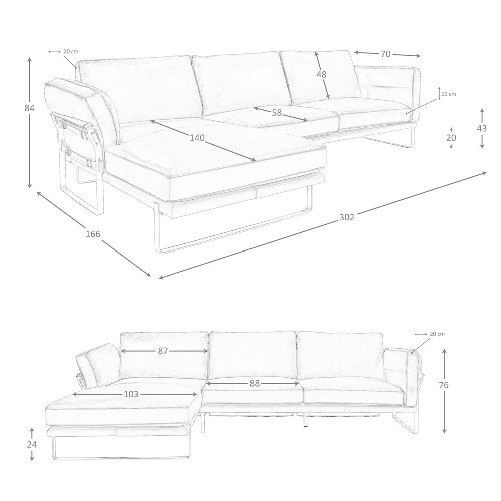 Sofas - Left chaise longue sofa in camel leather - ANGEL CERDÁ