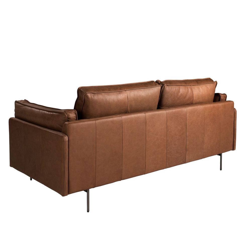 Sofas - 2-seater sofa in tobacco brown leather - ANGEL CERDÁ