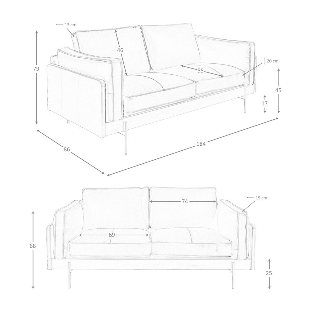 Sofas - 2-seater sofa in tobacco brown leather - ANGEL CERDÁ