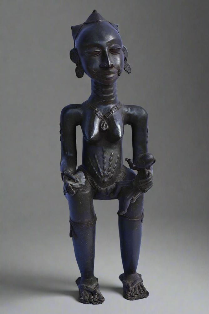 Sculptures, statuettes and miniatures - Bronze Yoruba royal couple, Nigeria - QUINTESSENCE AFRICAINE