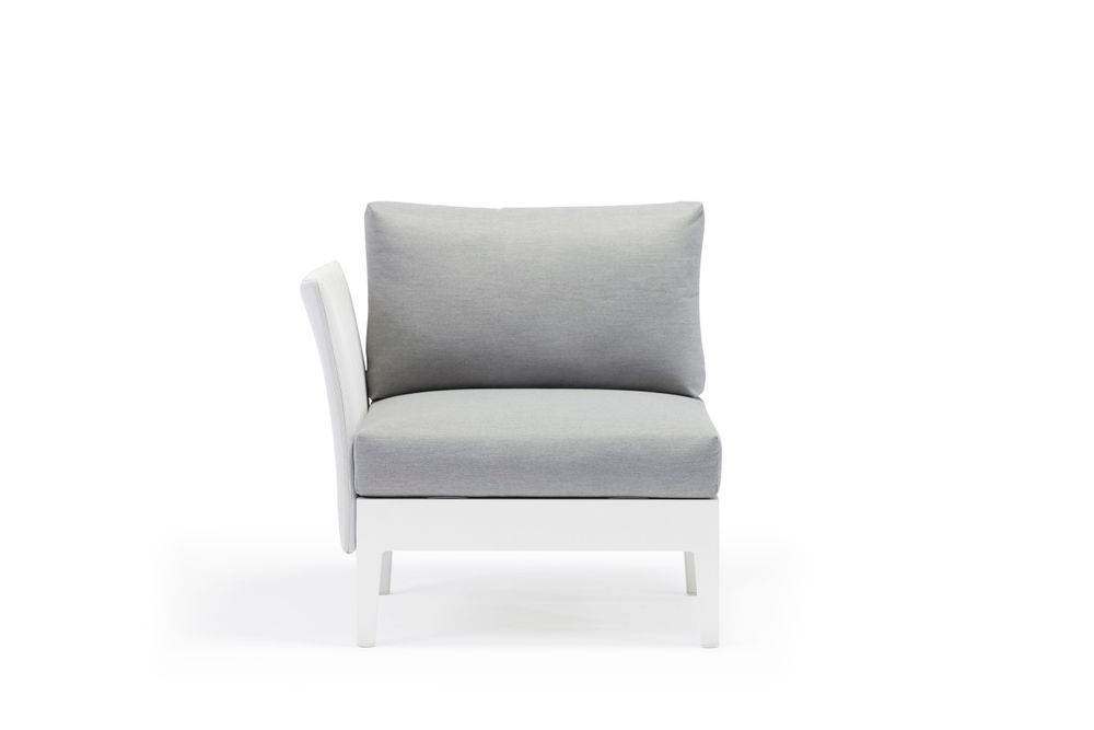Lawn armchairs - WELCOME 1 seater aluminum sofa - COUTURE JARDIN