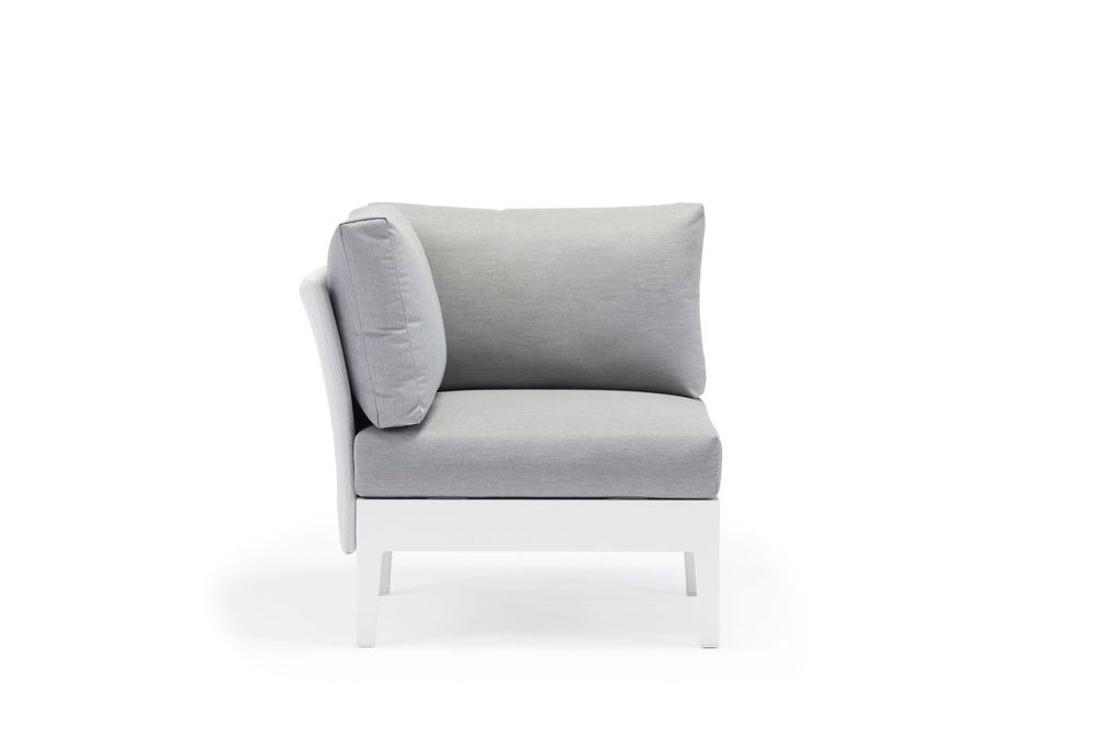 Lawn armchairs - WELCOME 1 seater aluminum sofa - COUTURE JARDIN