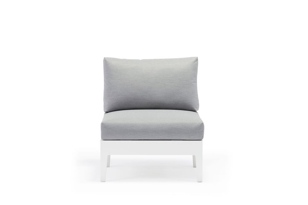 Lawn armchairs - WELCOME 1 seater aluminum sofa - COUTURE JARDIN