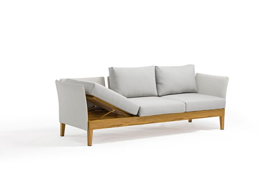 Lawn sofas - WELCOME 3-seater sofa/daybed function adjustable lounge chair - COUTURE JARDIN