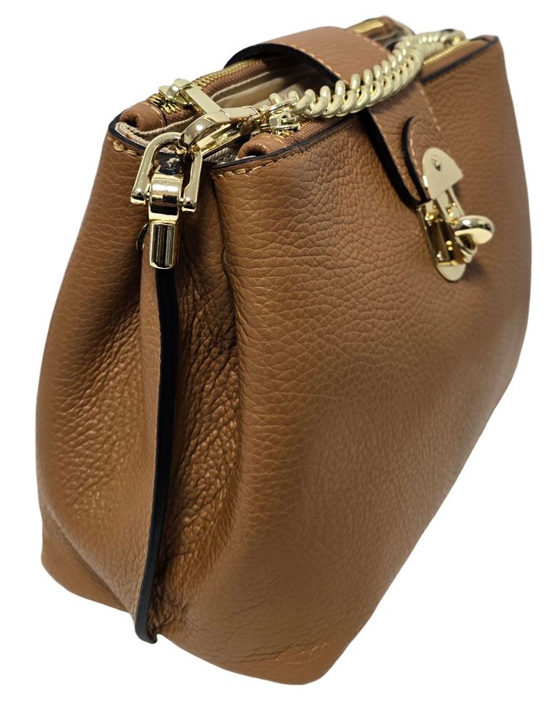 Leather goods - Sac en cuir maron avec chaîne - L'OFFICIEL SRL