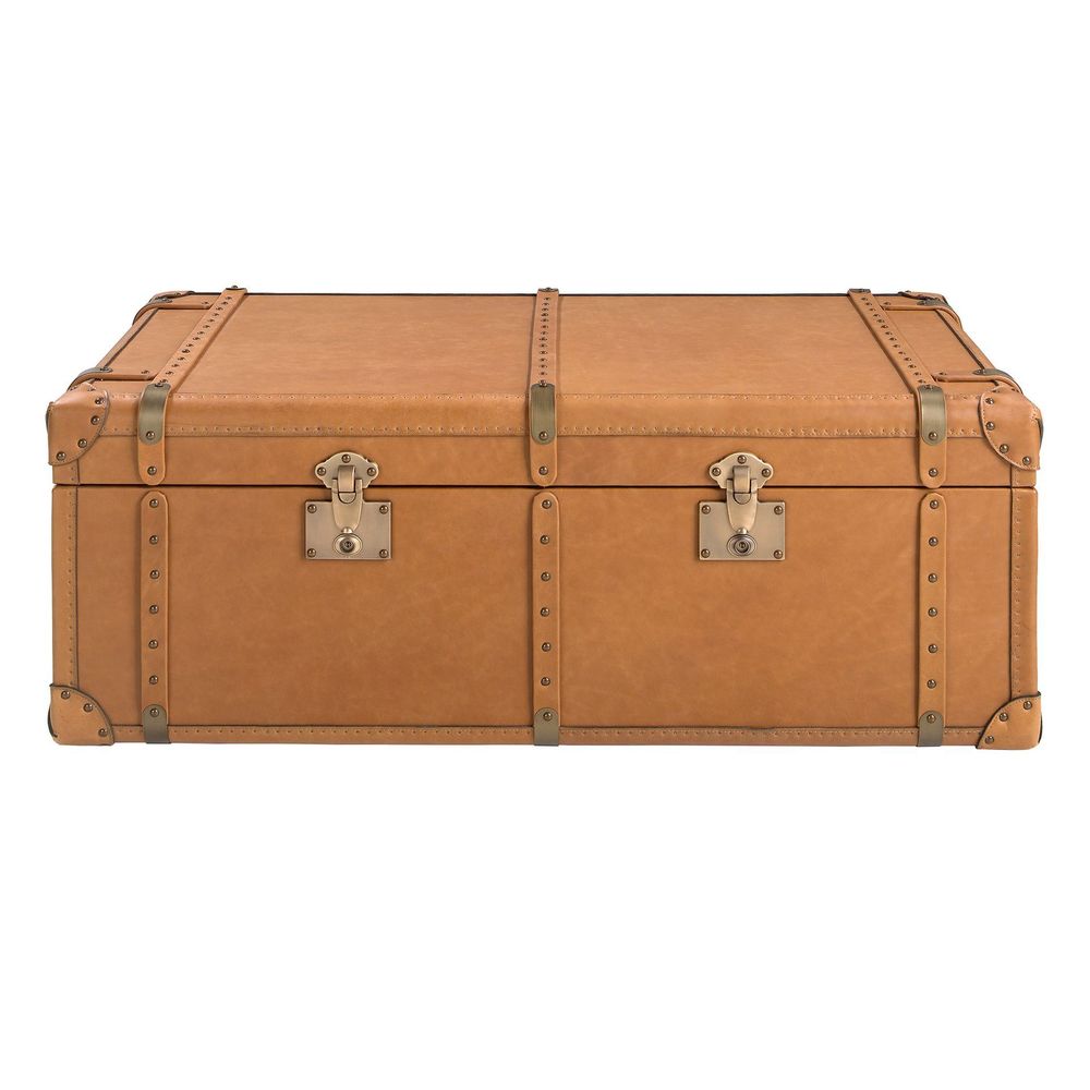 Caskets and boxes - Brown leather trunk - ANGEL CERDÁ