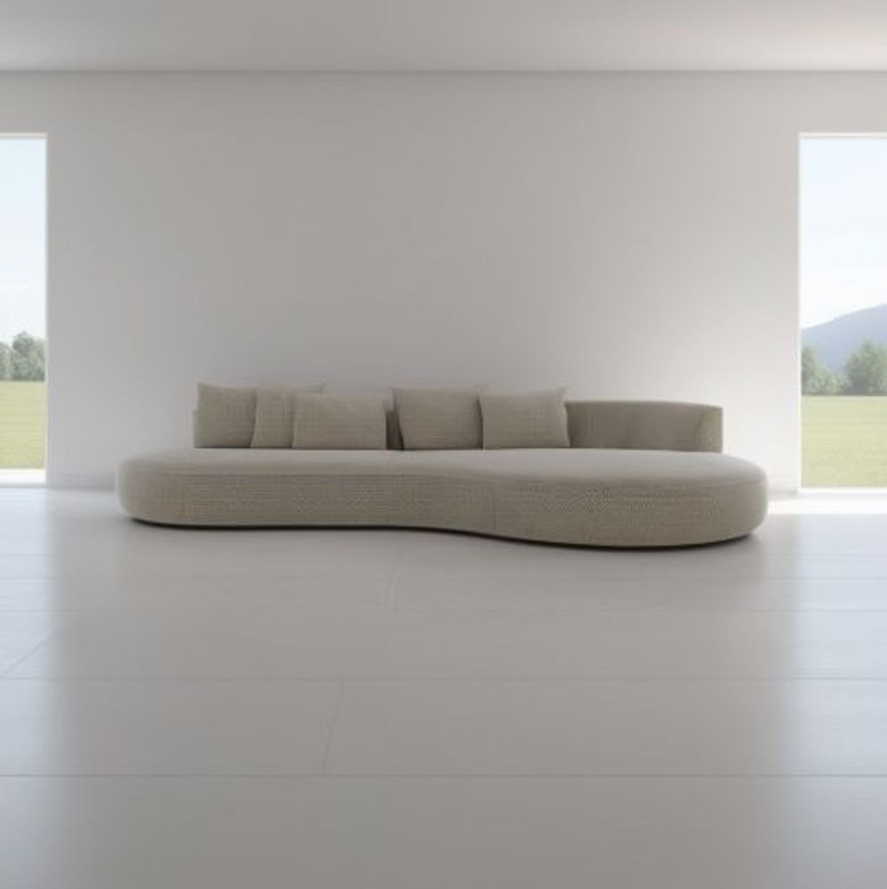 Sofas - Lab Organic White Pearl | 100% Bespoke Double-sided curved sofa - CREARTE COLLECTIONS