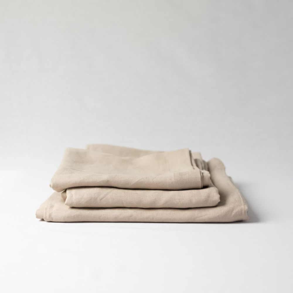 Table linen - Beige Linen Tablecloth 140 x 260 cm - OURY HOME