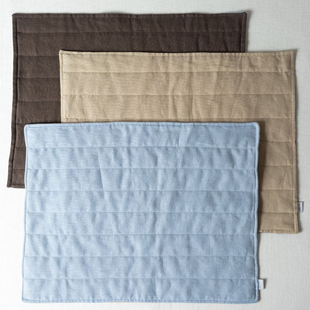 Table linen - Blue & Brown Linen Placemat - OURY HOME