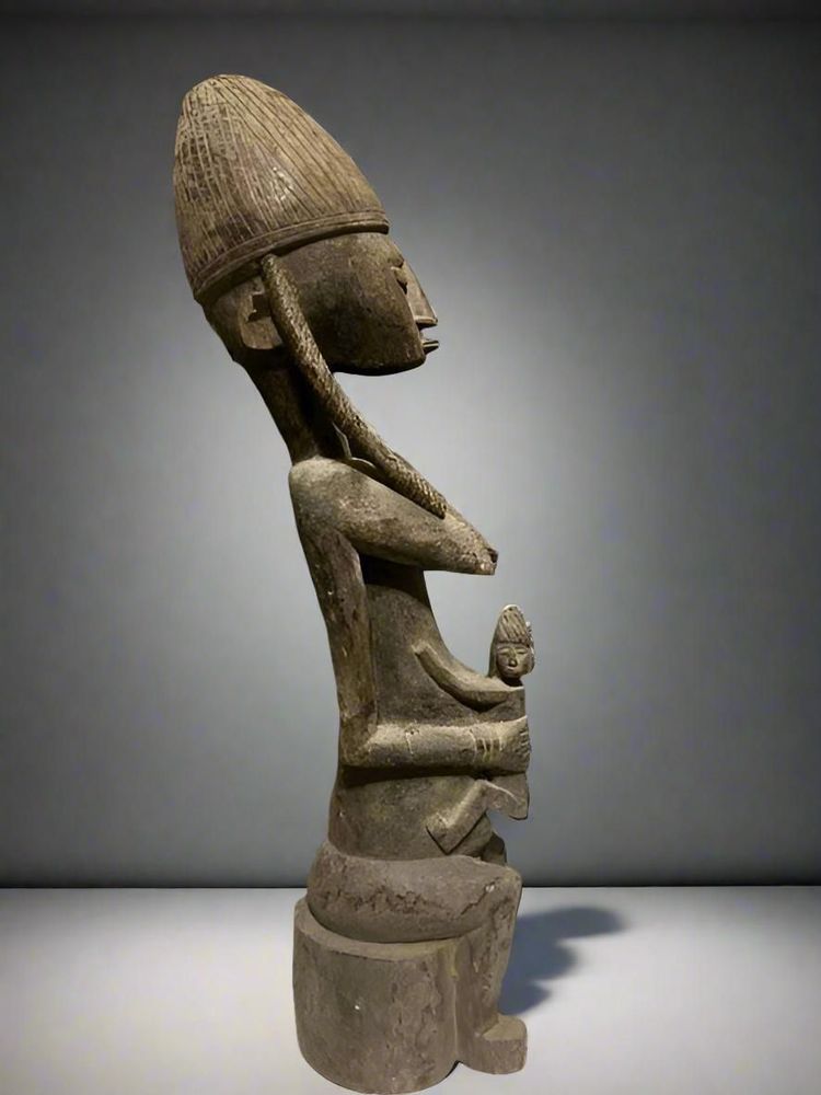 Sculptures, statuettes et miniatures - Maternité en bois de Bambara, Mali - QUINTESSENCE AFRICAINE