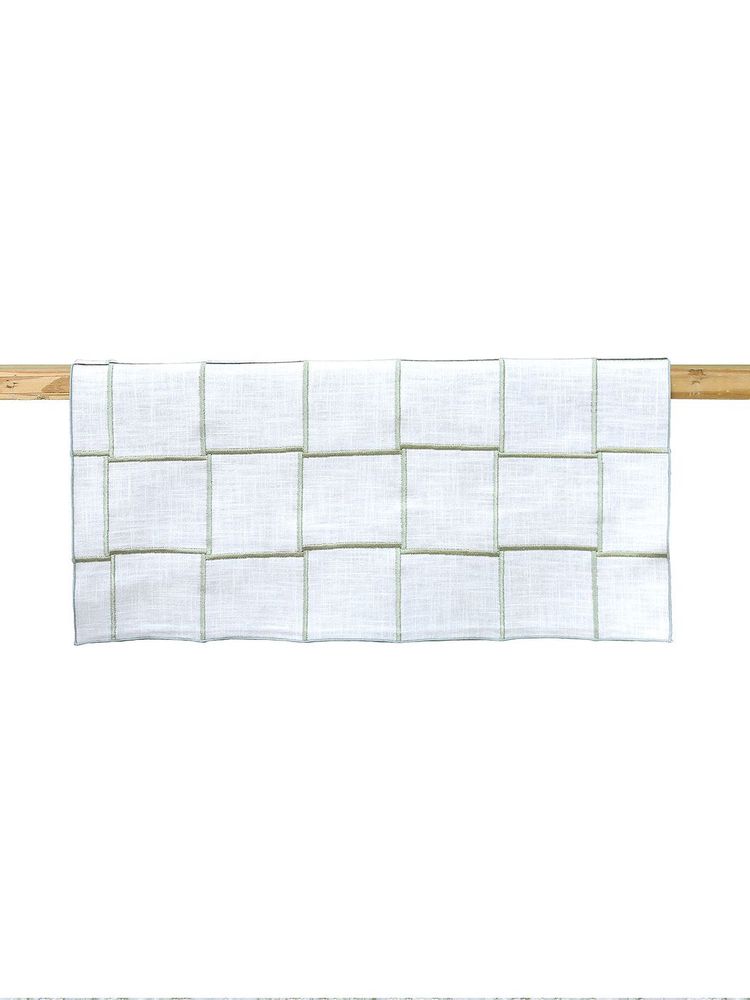 Table linen - Linen Table Runner - QUADRO Sage Green - GIARDINO SEGRETO