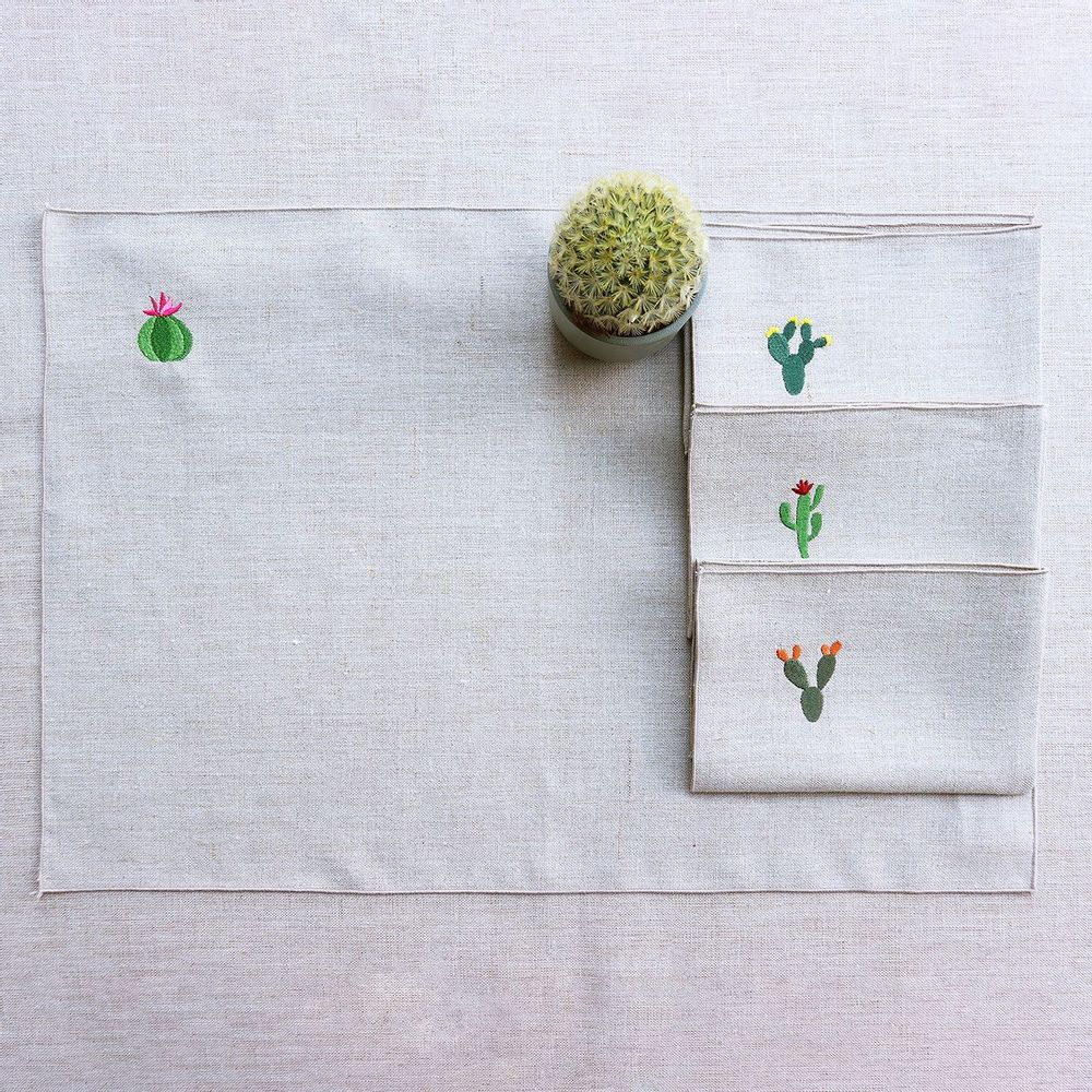 Linge de table textile - Napperon en lin | CACTUS - GIARDINO SEGRETO