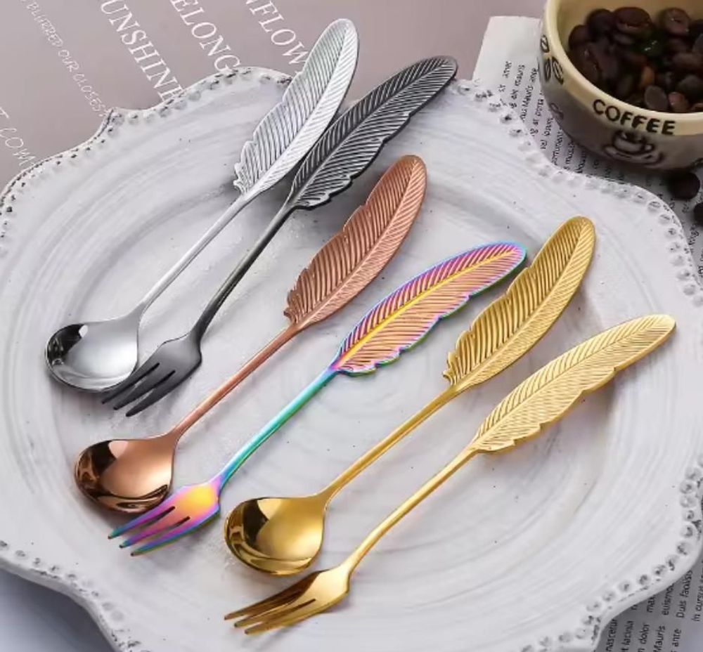 Accessoires thé et café - Cuillère "Plume" - Thé, Café, Dessert - 4 couleurs - SOSTRAW & SMARTTHINGS
