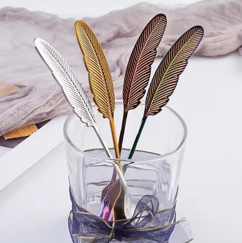 Accessoires thé et café - Cuillère "Plume" - Thé, Café, Dessert - 4 couleurs - SOSTRAW & SMARTTHINGS