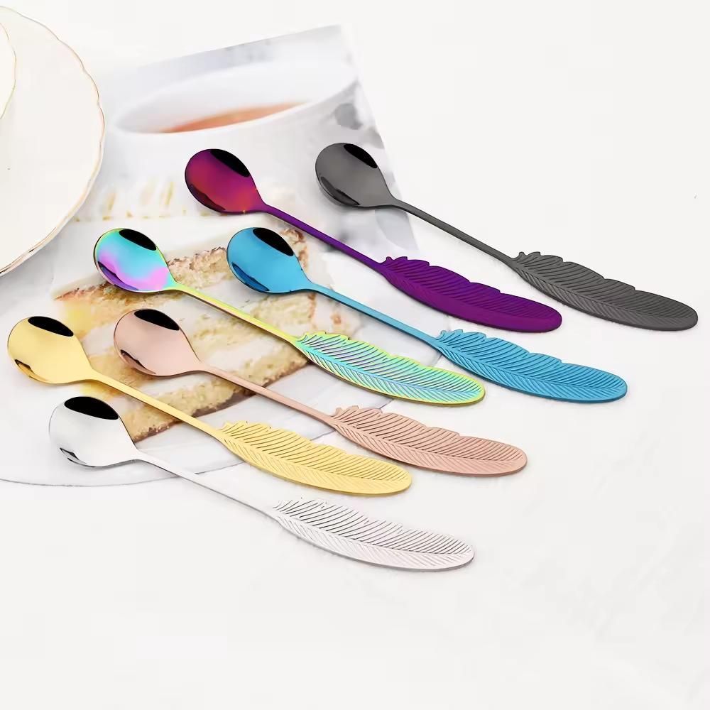 Accessoires thé et café - Cuillère "Plume" - Thé, Café, Dessert - 4 couleurs - SOSTRAW & SMARTTHINGS