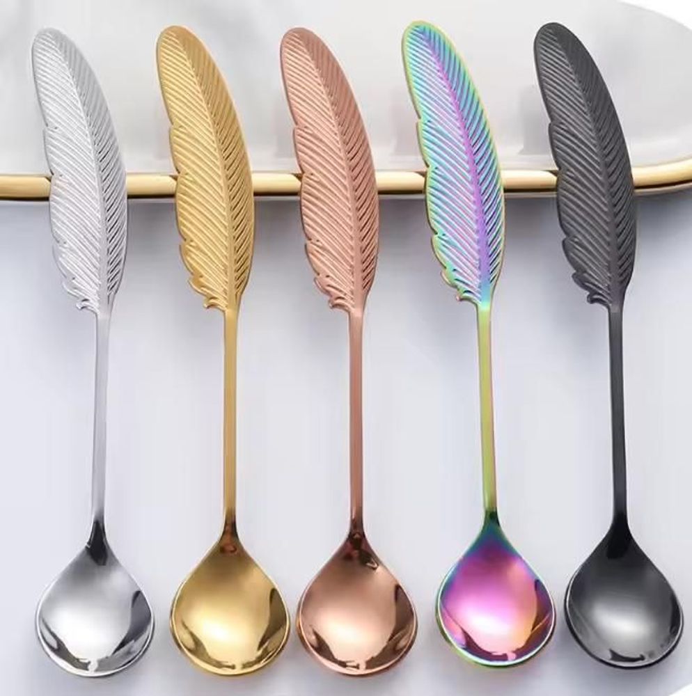 Accessoires thé et café - Cuillère "Plume" - Thé, Café, Dessert - 4 couleurs - SOSTRAW & SMARTTHINGS
