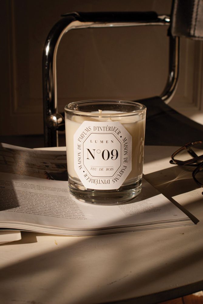 Candles - Scented Candle 180g N°09 - Firewood - LUMEN • MAISON DE PARFUMS D'INTÉRIEUR