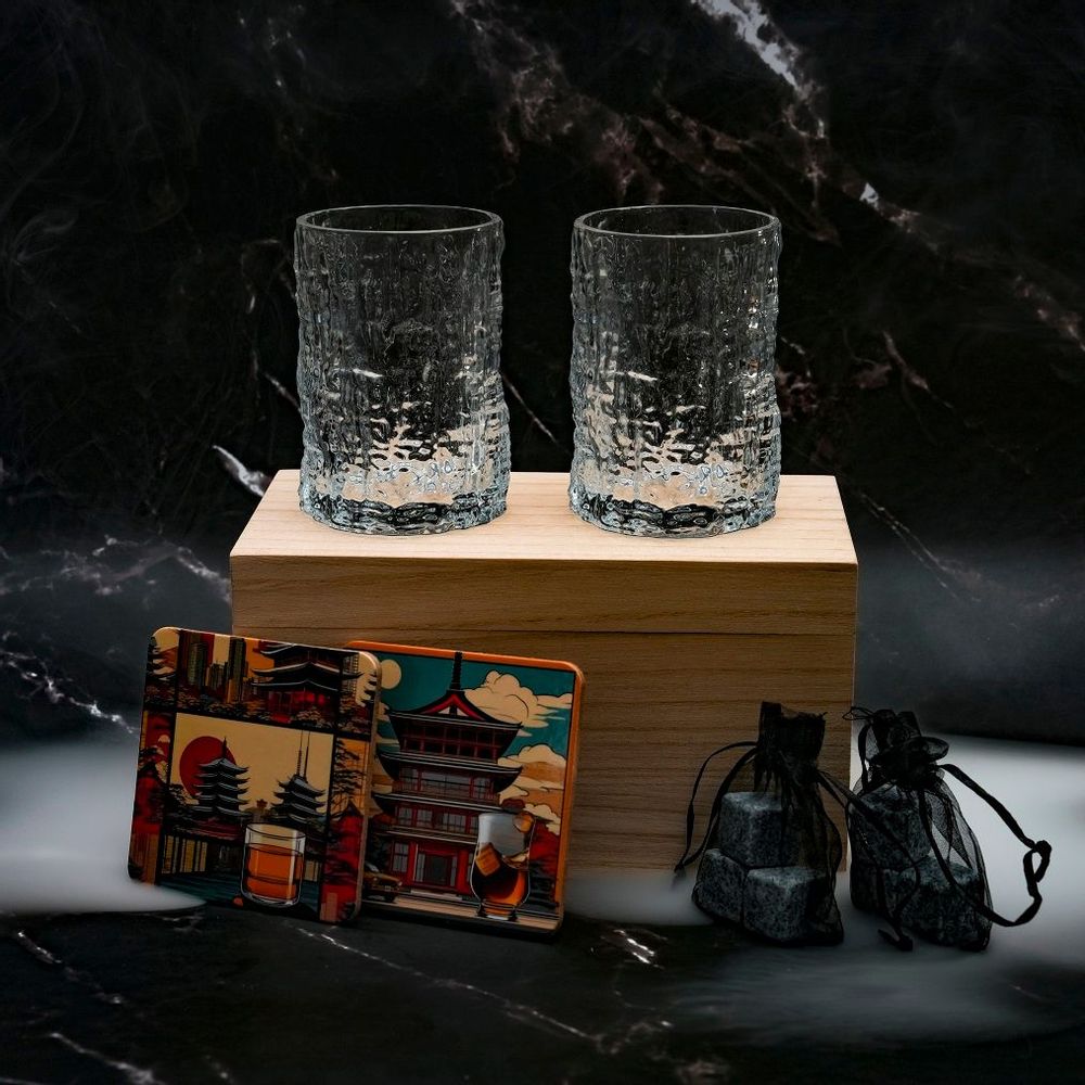 Gifts - Japanese Glass - AJI316 - Gift box, coasters and ice cubes - SOSTRAW & SMARTTHINGS
