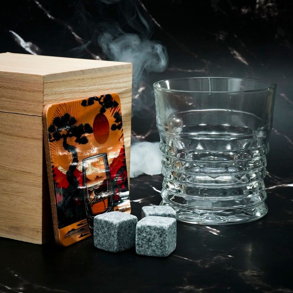 Cadeaux - Verre Japonais - AJI326 - Coffret cadeau, dessous de verre et glaçons - SOSTRAW & SMARTTHINGS