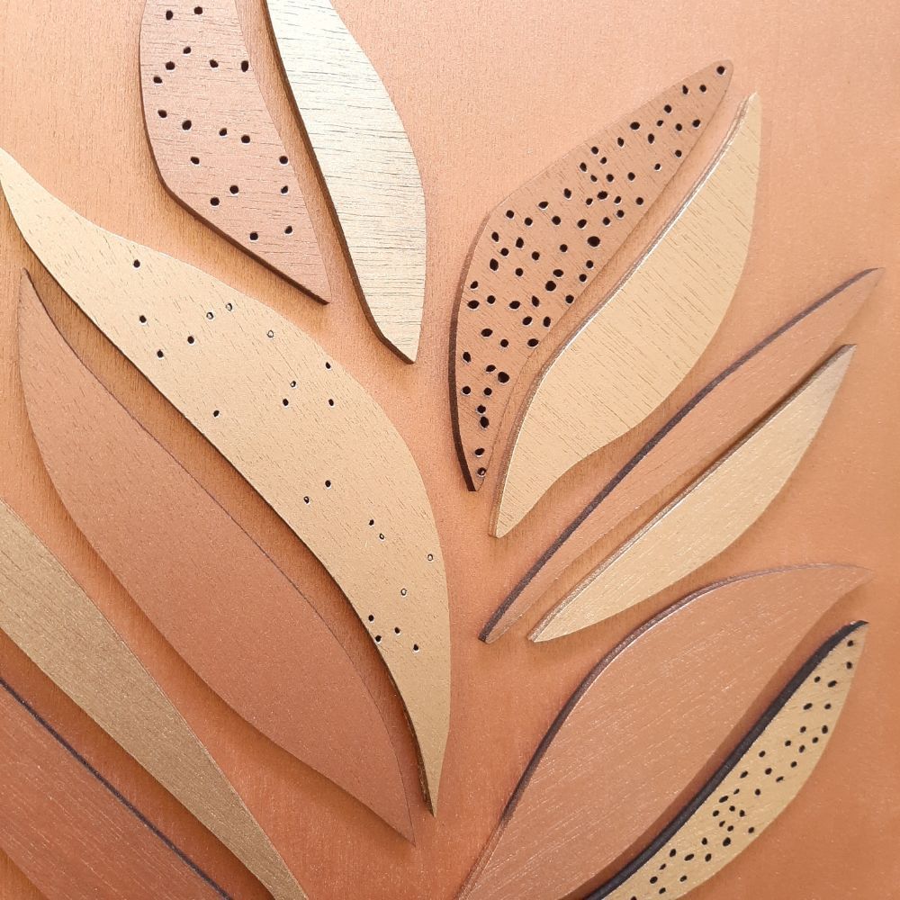 Sculptures, statuettes and miniatures - Textured wooden wall decoration - SHOOTS OF LIFE - copper - LUMBRA BY PELLAS