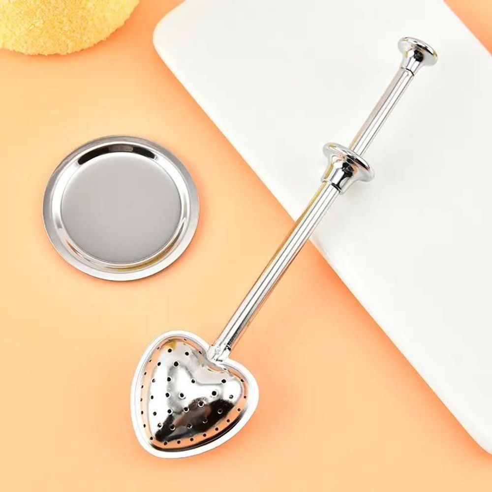 Accessoires thé et café - Infuseur à thé télescopique - Coeur - Inox - SOSTRAW & SMARTTHINGS
