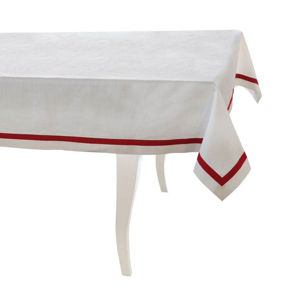 Table cloths - Tablecloth Red Stripes - ROSEBERRY HOME
