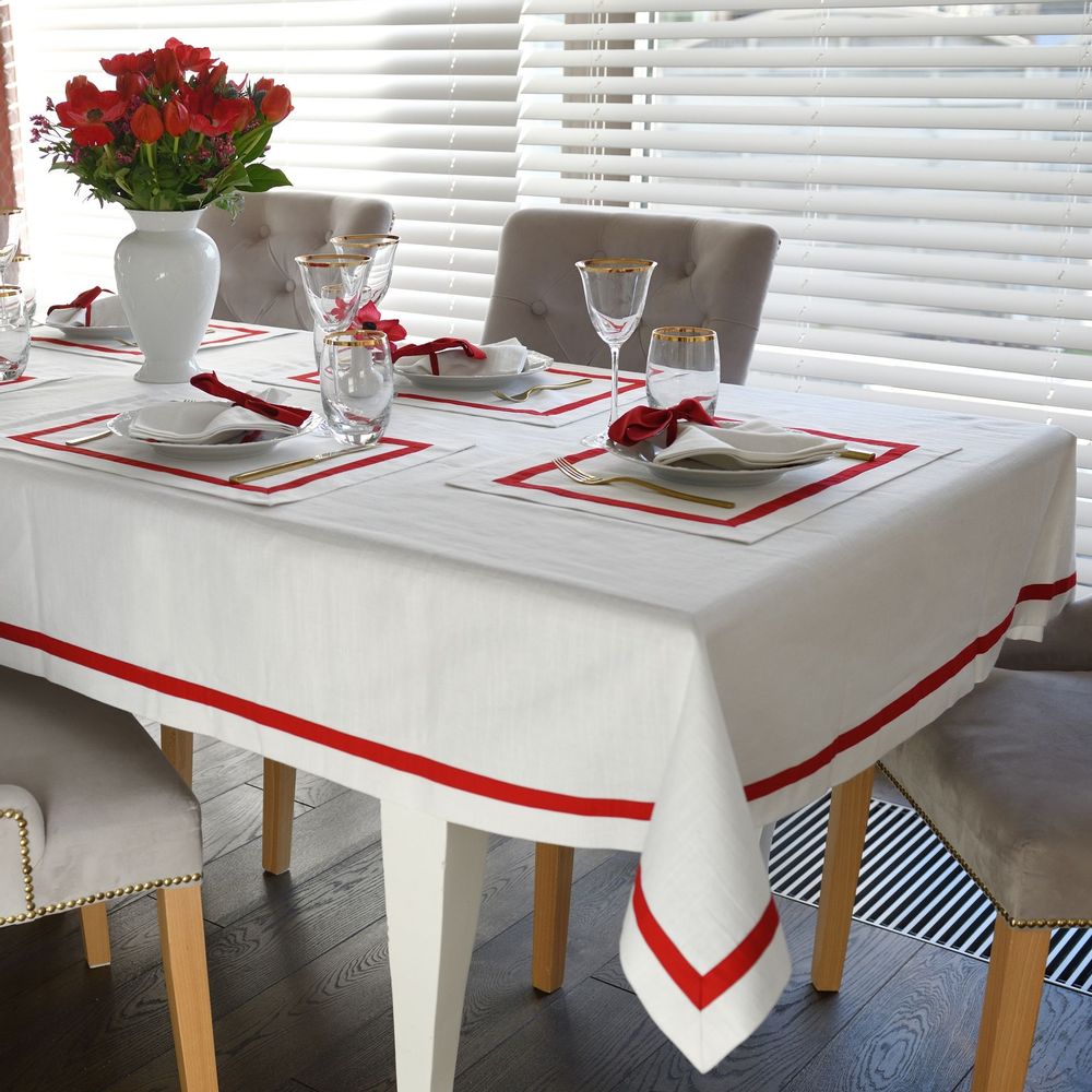 Table cloths - Runner Red Stripes 50x150 - ROSEBERRY HOME