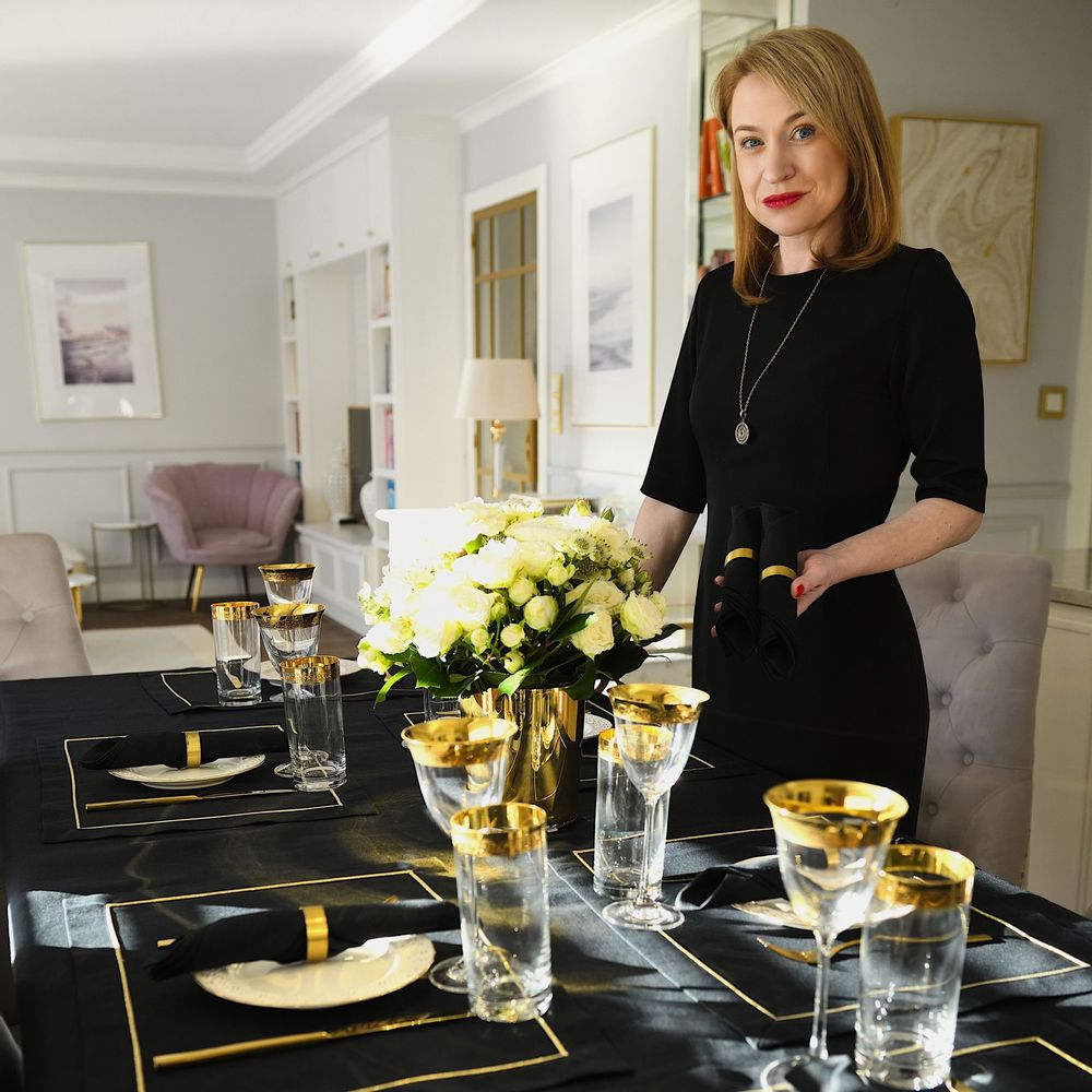 Nappes - Nappe de table Royal Black Goldenline - ROSEBERRY HOME