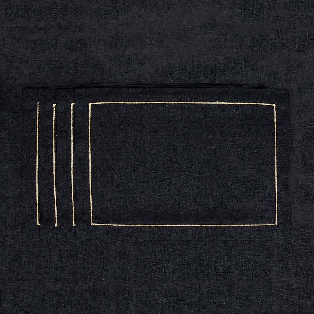 Nappes - Nappe de table Royal Black Goldenline - ROSEBERRY HOME