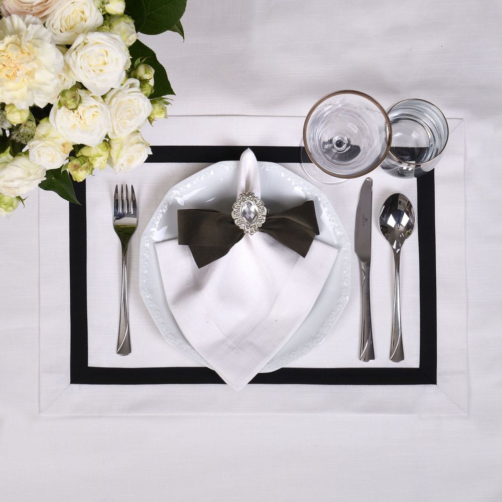 Nappes - Nappe de table Black Stripes - ROSEBERRY HOME
