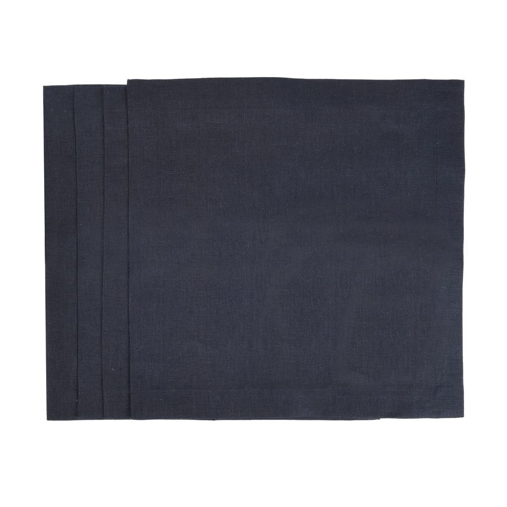 Napkins - Linen napkins Royal Black - ROSEBERRY HOME