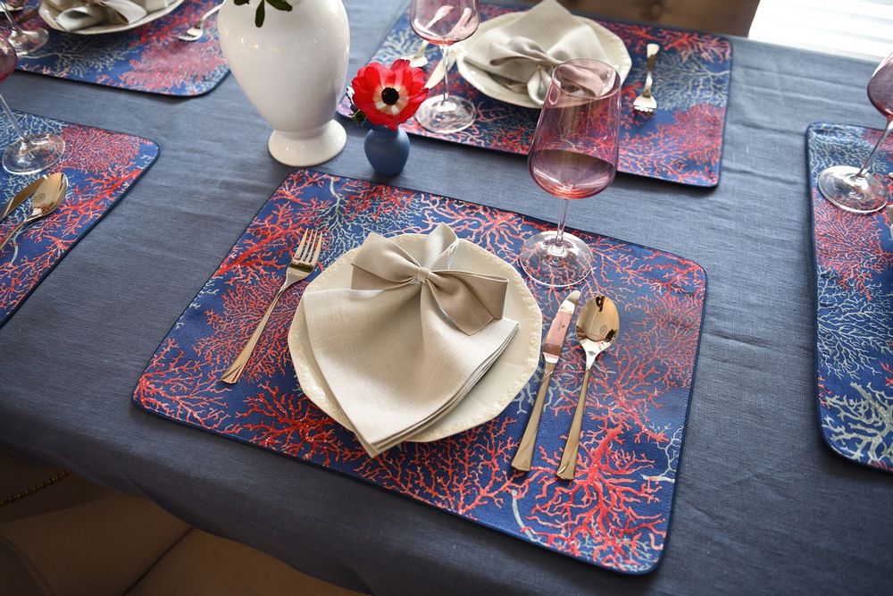 Linge de table textile - Sets de table Seaweed & Royal Blue - ROSEBERRY HOME