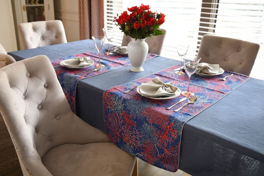 Linge de table textile - Sets de table Seaweed & Royal Blue - ROSEBERRY HOME